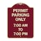 Signmission Permit Parking 7-00 Am to 7-00 Pm Heavy-Gauge Aluminum Architectural Sign, 24" x 18", BU-1824-23323 A-DES-BU-1824-23323 - alternate 1